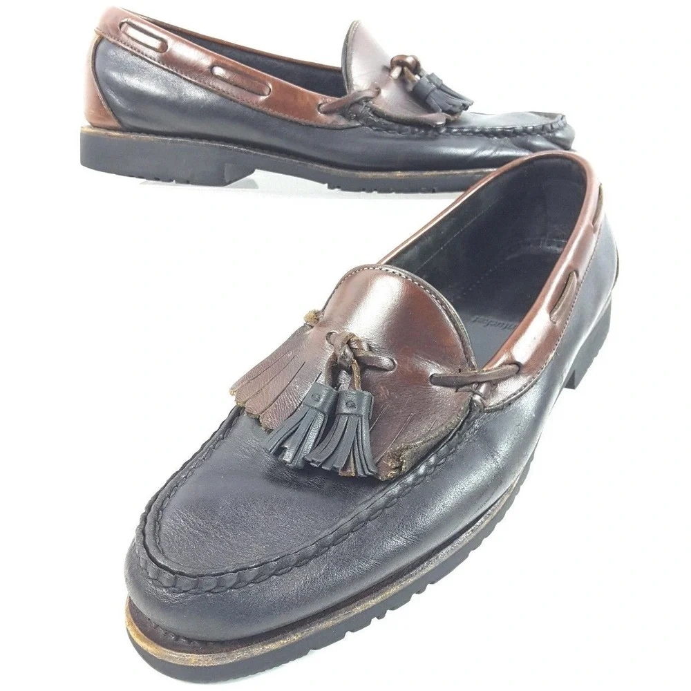 Allen Edmonds Men's Nantucket Brown Leather Tassel Kiltie Boat Shoes Size 11 B